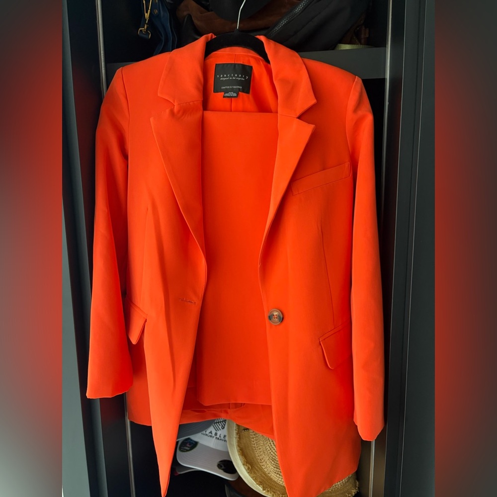 Sanctuary Orange Blazer Tailored Suit Jacket